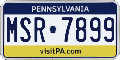 PA license plate MSR7899
