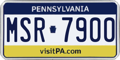PA license plate MSR7900