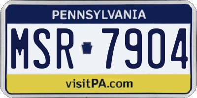 PA license plate MSR7904