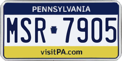 PA license plate MSR7905