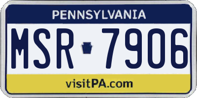 PA license plate MSR7906