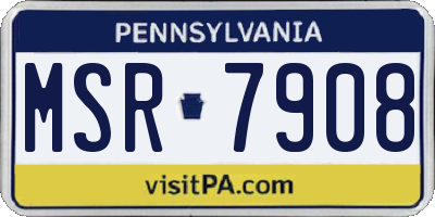 PA license plate MSR7908