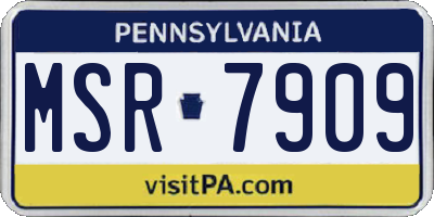 PA license plate MSR7909