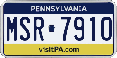 PA license plate MSR7910