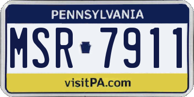 PA license plate MSR7911