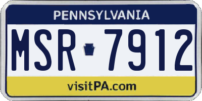 PA license plate MSR7912