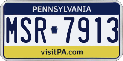 PA license plate MSR7913