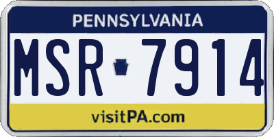 PA license plate MSR7914