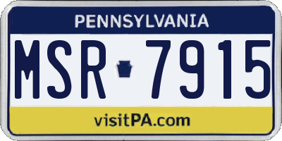 PA license plate MSR7915