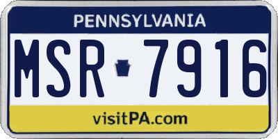 PA license plate MSR7916