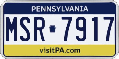 PA license plate MSR7917