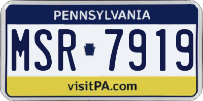 PA license plate MSR7919