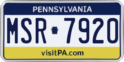PA license plate MSR7920