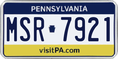 PA license plate MSR7921