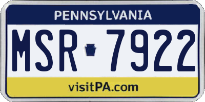 PA license plate MSR7922