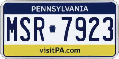PA license plate MSR7923