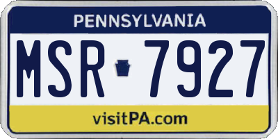 PA license plate MSR7927