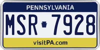 PA license plate MSR7928