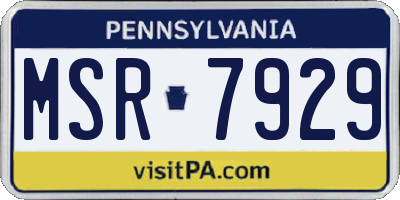PA license plate MSR7929