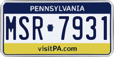 PA license plate MSR7931