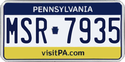 PA license plate MSR7935