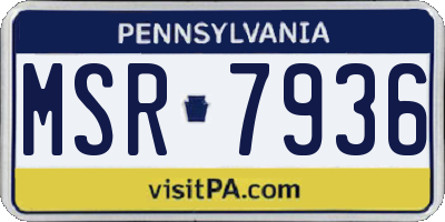 PA license plate MSR7936