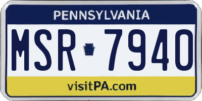 PA license plate MSR7940