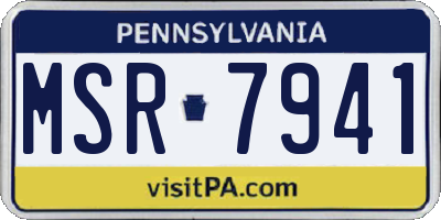 PA license plate MSR7941
