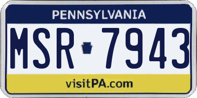 PA license plate MSR7943