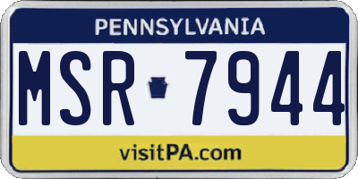 PA license plate MSR7944