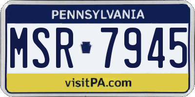 PA license plate MSR7945