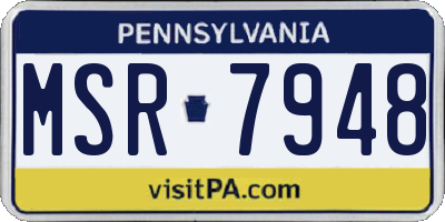 PA license plate MSR7948