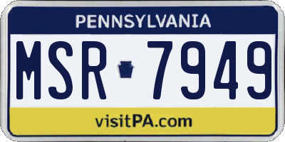 PA license plate MSR7949
