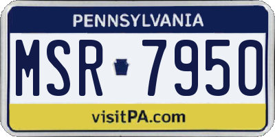 PA license plate MSR7950