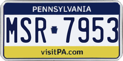 PA license plate MSR7953