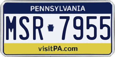 PA license plate MSR7955
