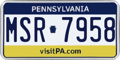 PA license plate MSR7958