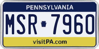 PA license plate MSR7960