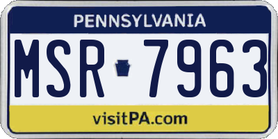 PA license plate MSR7963