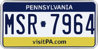 PA license plate MSR7964