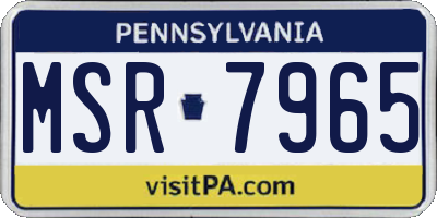 PA license plate MSR7965