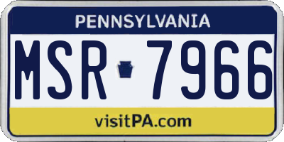 PA license plate MSR7966