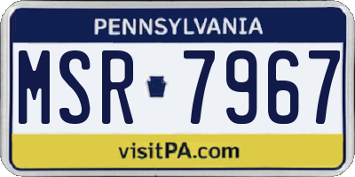 PA license plate MSR7967