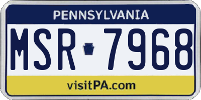 PA license plate MSR7968