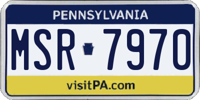 PA license plate MSR7970