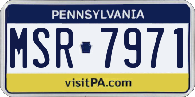 PA license plate MSR7971