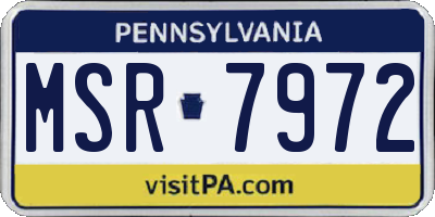 PA license plate MSR7972