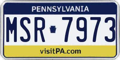 PA license plate MSR7973