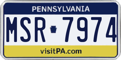 PA license plate MSR7974