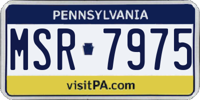 PA license plate MSR7975